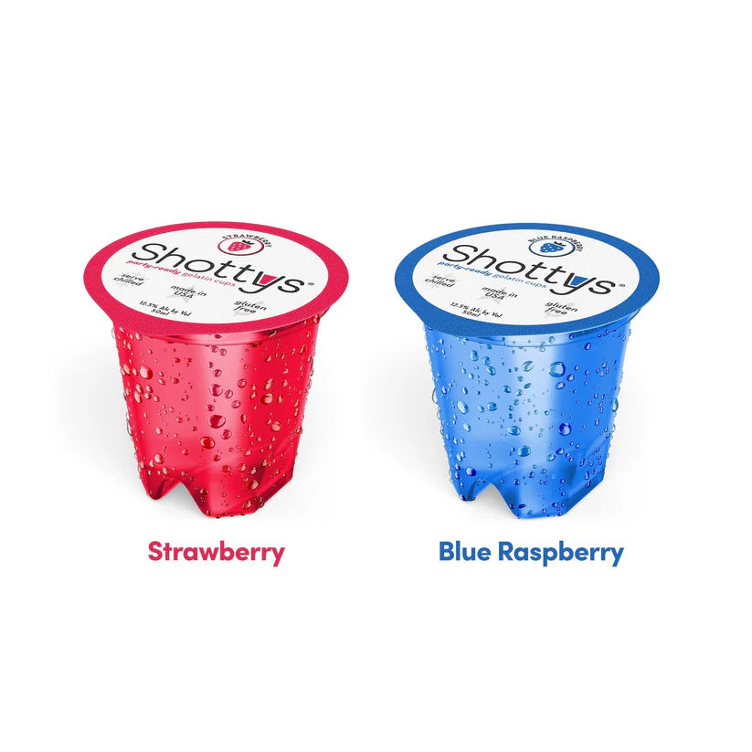 Strawberry/Blue Raspberry Gelatin Shots (8 shots) - Shottys