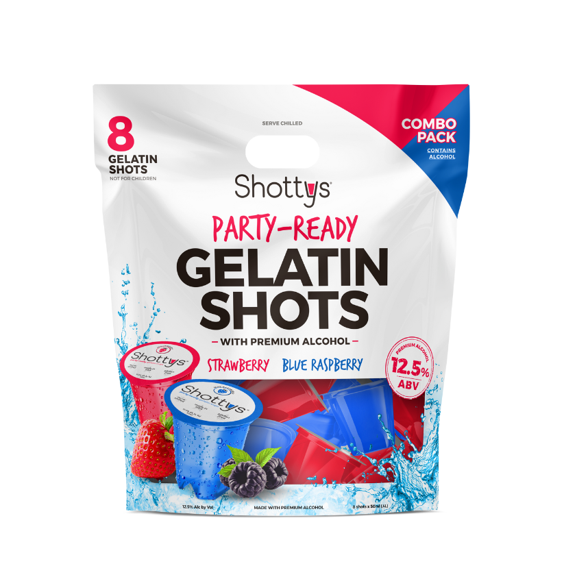 Strawberry/Blue Raspberry Gelatin Shots (8 shots) - Shottys